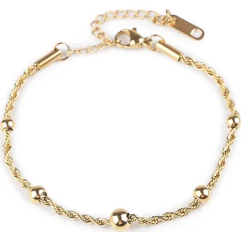 Náramek Náramek z nerezové oceli kroucený Balení: 1 ks, Varianta: 2 zlatá - 8596475680189