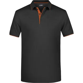 Pánské tričko James&Nicholson Pánská polokošile JN728 Black-Orange L