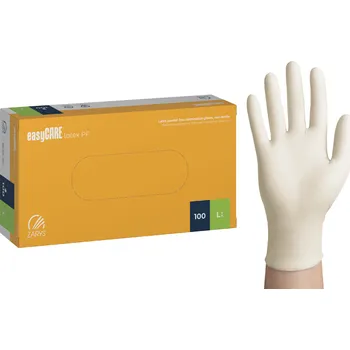 Vyšetřovací rukavice ZARYS lnternational Group easyCARE, vyšetřovací latexové rukavice, nesterilní, bez pudru, 100 ks Velikost: M