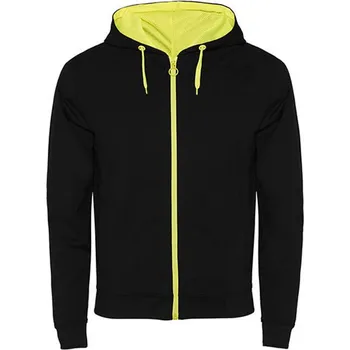 Pánská mikina Roly Fuji Pánská mikina s kapucí SU1105 Black 02-Fluor Yellow 221 XXL