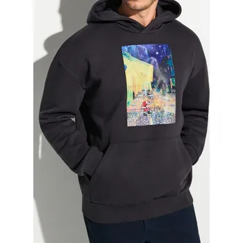 Pánská mikina Sinsay - Mikina s kapucí s vánočním potiskem - šedá - 941EU-90X - 941EU-90X-2XL