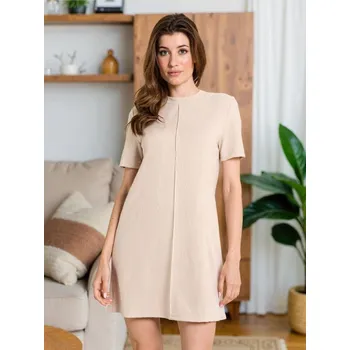 Dámské šaty Sinsay - Žebrované pletené mini šaty - béžová - 599FI-08M - 599FI-08M-M