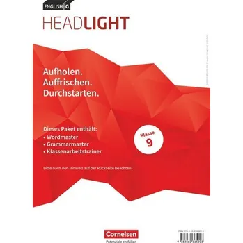 Učebnice English G Headlight Band 5: 9. Schuljahr - Arbeitshefte Wordmaster, Grammarmaster und Klassenarbeitstrainer (Im Paket)