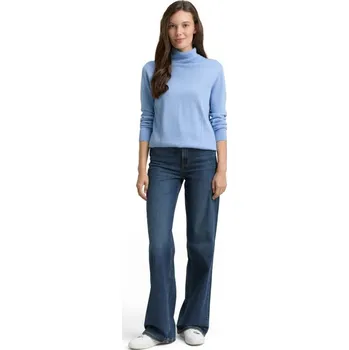 Dámské oblečení TOM TAILOR® DÁMSKÝ PLETENÝ TENKÝ BAVLNĚNÝ ROLÁK - SVĚTLE MODRÝ L