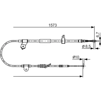 Lanko parkovací brzdy Brzdové Lanko - Levé; Parkovací Brzda BOSCH (1987482299)