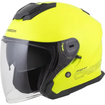 Helma na motorku Přilba Jet Tech 2.0 Solid, CASSIDA (žlutá fluo/černá/šedá) 2026 (Velikost: 2XL (63 až 64 cm))