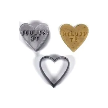 Razítko Valentýnské razítko s vykrajovátkem ve tvaru srdce s nápisem MILUJI TĚ