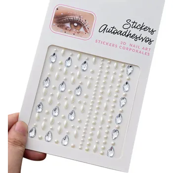 Tetování Diamantová nálepka na obličej 5D barevné kamínky a perličky Festivalové líčení Ozdoba na tělo Oční make-up Bling dekorace DIY