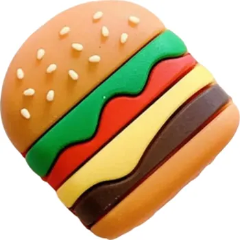 kabelová chránička Silikonová ochrana kabelu s motivem hamburgeru Ochranný návlek na iPhone kabely Měkký plast Dekorace a ochrana konektoru