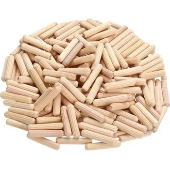 Výtvarná sada 100 ks dřevěné kolíky 10x80 mm vroubkované kulaté spojovací kolíky do nábytku zásuvek skříněk řemeslné tyče sada kování