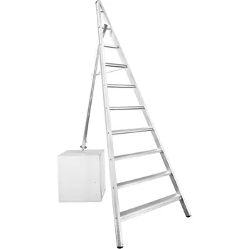 Železářství Svelt AGRILUXE Třínohý žebřík s teleskopickou zadní nohou - 8 stupňů