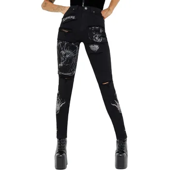 Dámské kalhoty kalhoty dámské (jeans) KILLSTAR x ALCHEMY - Grail Of Loathing - Black - 3XL