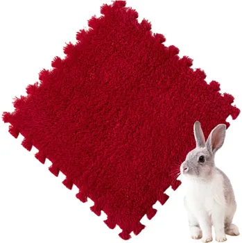 Ohřívací podložky pro domácí mazlíčky 10 ks 30 x 30 cm Tepelná izolace Pěnové panely s puzzle okraji Měkké podlahové dlaždice červená