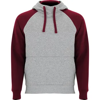 Pánská móda Roly Badet Unisex mikina s kapucí SU1058 Heather Grey 58-Garnet Red 57 M