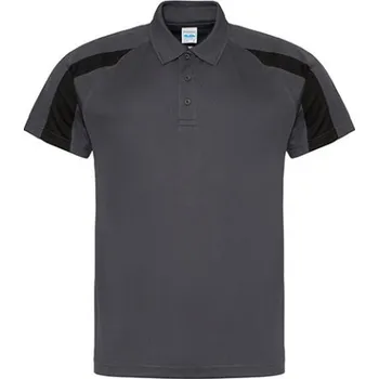Pánská košile Just Cool Pánská polokošile JC043 Charcoal -Solid-Jet Black XXL