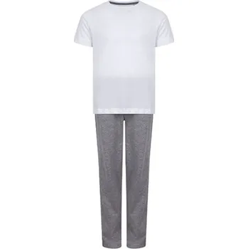 Towel City Dětské dlouhé pyžamo TC059 White-Heather Grey 7/8 years