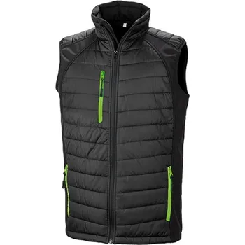 Result Unisex hybridní vesta se softshellem R238X Black-Lime S