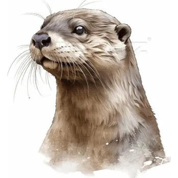 Nášivka Nažehlovačka Vydra hlava - 5 x 6 cm