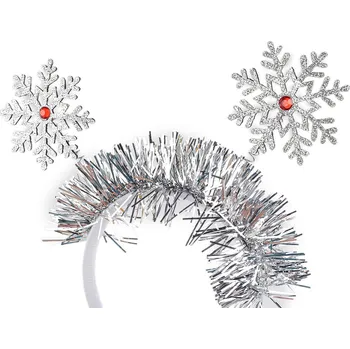 Vánoční dekorace Čelenka do vlasů vločky, vánoční / párty Varianta: 2 stříbrná, Balení: 1 ks