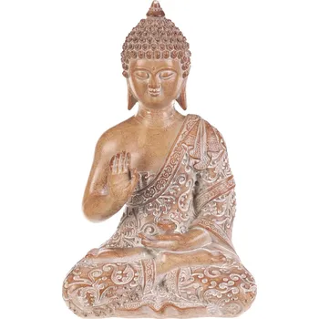 Buddha - polyresinová figurka, barva sv. hnědá - KEO075