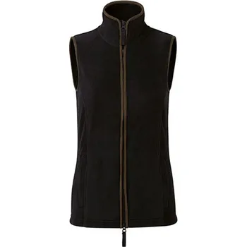 Dámská vesta Premier Workwear Artisan Dámská fleecová vesta PR804 Black (ca. Pantone Black C)-Brown (ca. Pantone 4975C) M