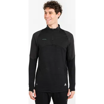 Dámská mikina KIPSTA Fotbalová mikina CLR se zipem u krku pro dospělé 2XL ČERNÁ|ŠEDÁ