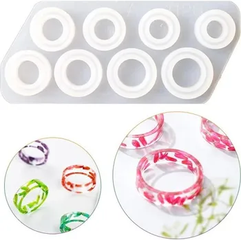 Silikonová formička na pryskyřici 14,4 x 6,4 cm Forma na prstýnky Kruhové kroužky Ruční tvoření Kreativní odlévání šperků