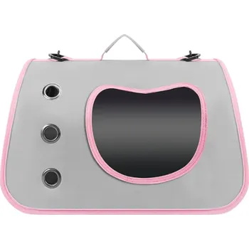 Taška pro psa a kočku Taška na přepravu koček přes rameno 40 x 26 x 22 cm Prodyšná taška na mazlíčky Pro kočky do 7 kg Přenosná taška s popruhem šedá