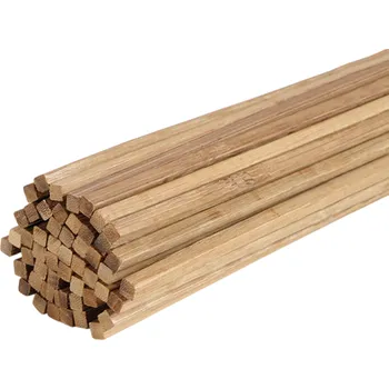 Bambusové hranoly 10 ks 5 x 5 x 300 mm Dřevěné tyčinky DIY Materiál na řemesla Modelářství Stavební dekorace Ruční výroba