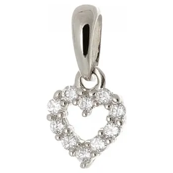 Přívěsek Přívěšek srdíčko z bílého zlata ZZ0621BF + dárek zdarma