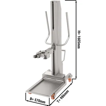 Pizza kámen G.Gastro Hydraulic Doner Kebab Lift – 350 kg Max Load - AISI 430 Stainless Steel - For Doner Robot