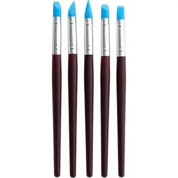 Výtvarná sada Sada 4 ks modelovacích nástrojů 17–17,6 cm Silikonové a kovové sochařské pomůcky pro keramiku Hlínu Voskové a umělecké řemeslné práce