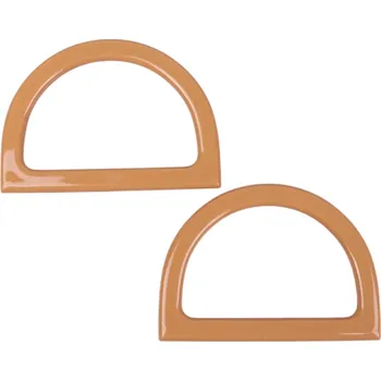 Čepice 2 ks rukojeti na tašky ve tvaru D Náhradní dekorativní ucha na kabelky Háčkované tašky Výroba a oprava kabelek ABS 11,8x8,3 cm béžova