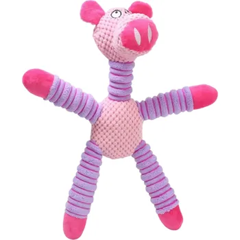 Hračka pro psa Plyšová hračka pro psy růžové prasátko odolná pískací kousací pomůcka pro čištění zubů a interaktivní hru 40 x 32 cm