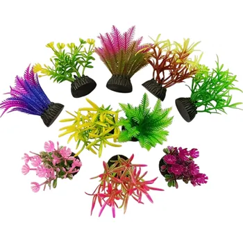 Dekorace do akvária 10 ks Umělé mořské řasy do akvária 5,5 x 2 cm Realistické akvarijní rostliny Bezúdržbová dekorace Bezpečné pro ryby Vhodné do nádrží