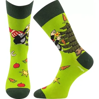 Pánské oblečení Dospělé ponožky Krtek Vánoce - 43-46 / zelená