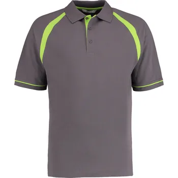 Kustom Kit Pánské polo triko KK615 Charcoal-Lime XL