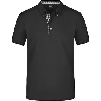 Pánská móda James&amp;Nicholson Pánská polokošile JN964 Black-Black L