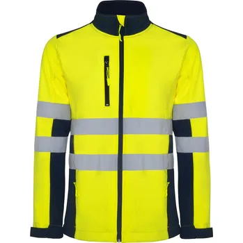 Roly Antares Softshellová bunda Hi-Viz HV9303 Navy Blue 55-Fluor Yellow 221 L