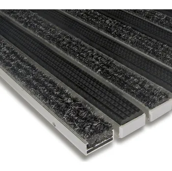 Rohožka Textilní gumová hliníková vstupní rohož FLOMA Alu Standard (Bfl-S1) - délka 100 cm, šířka 100 cm, výška 1,7 cm
