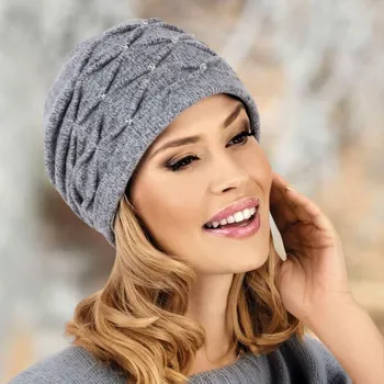 Čepice KRUMLOVANKA Dámská zimní čepice W-0199/983M šedá melange