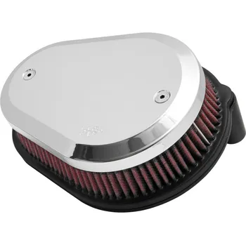 Autodíl K&N Street Metal sportovní kit sání pro HARLEY DAVIDSON FXDL Dyna Low Rider 103 CI 2014-2017 chromový vrchlík, výška: 57 mm