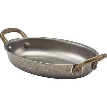 GENWARE Servírovací hrnec oválný, nerez Vintage, objem 0,35 l, výška 3 cm