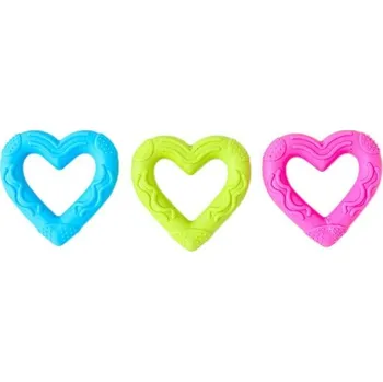 Hračka pro psa Gumová psí hračka ve tvaru srdce masážní výstupky trénink žvýkání čištění zubů 1 ks náhodná barva růžová modrá zelená
