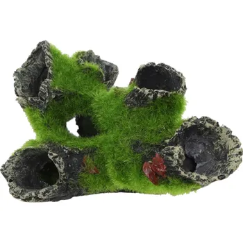 Dekorace do akvária Dekorace do akvária 16 x 10 x 7 cm Jeskynní domek s umělým mechem Úkryt pro ryby Pryskyřice Bezpečné akvarijní doplňky