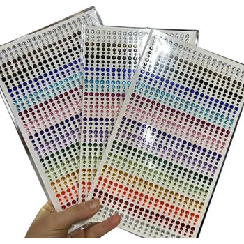 Odstranitelné tetování Sada 3 listů barevných kamínků na obličej Samolepicí šperky 3 4 5 mm Mix pro svatební líčení Večírky Festivaly Karnevaly a kreativní make-up