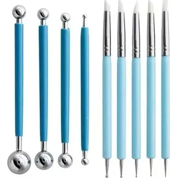 Výtvarná sada Sada 9 ks sochařských a modelovacích nástrojů pro keramiku Hlínu Voskové hmoty Umělecká řemesla Tvarování Modelování Detaily