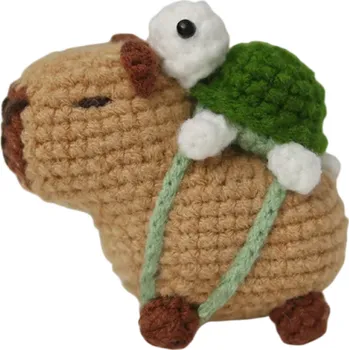 Výtvarná sada Sada na háčkování kapybara s želvou Roztomilé zvířátko DIY kreativní tvoření Háčkovací set s návodem Originální vánoční dárek