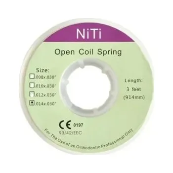 Zubní nit Zubní ortodontická otevřená vinutá pružina 914 mm 0,014 palce 1 role ortodontické rovnátkové příslušenství profesionální zubařský nástroj