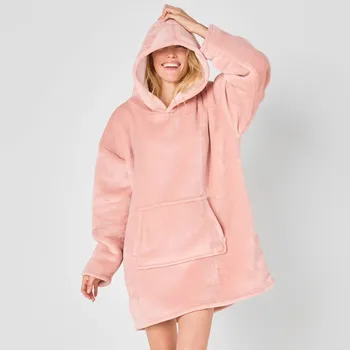 Pánská mikina Blancheporte Hřejivá maxi mikina s kapucí a podšívkou sherpa růžová